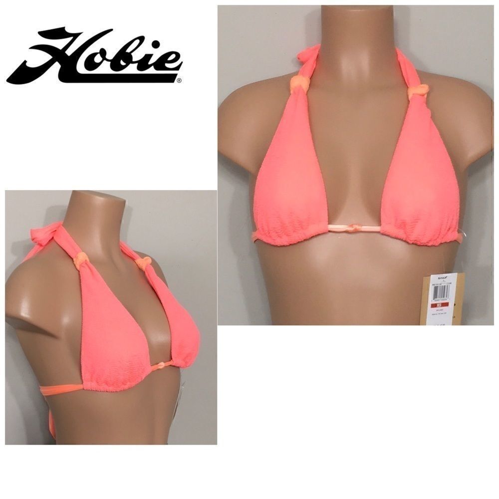 HOBIE neon splash string bikini top. NWT